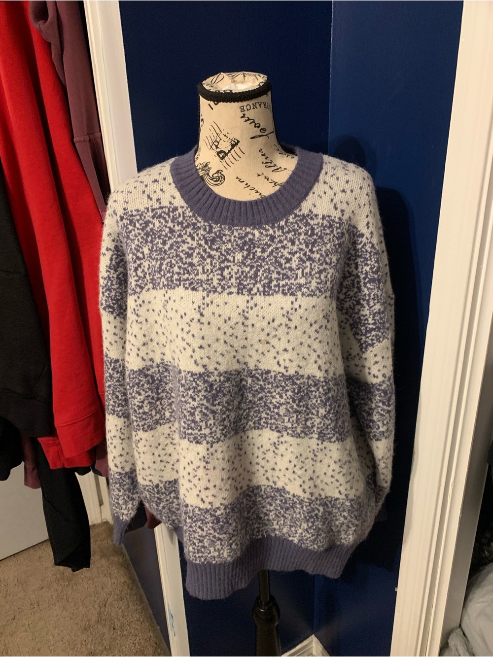 Forever 21 Lavender and White Speckled Crewneck Sweater
